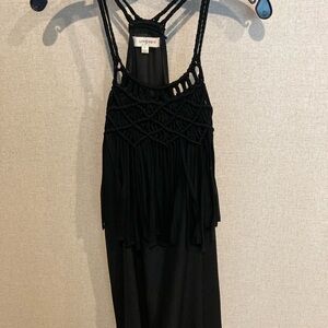 Umgee Black Crochet Strap Dress women’s  small Summer lightweight flowing